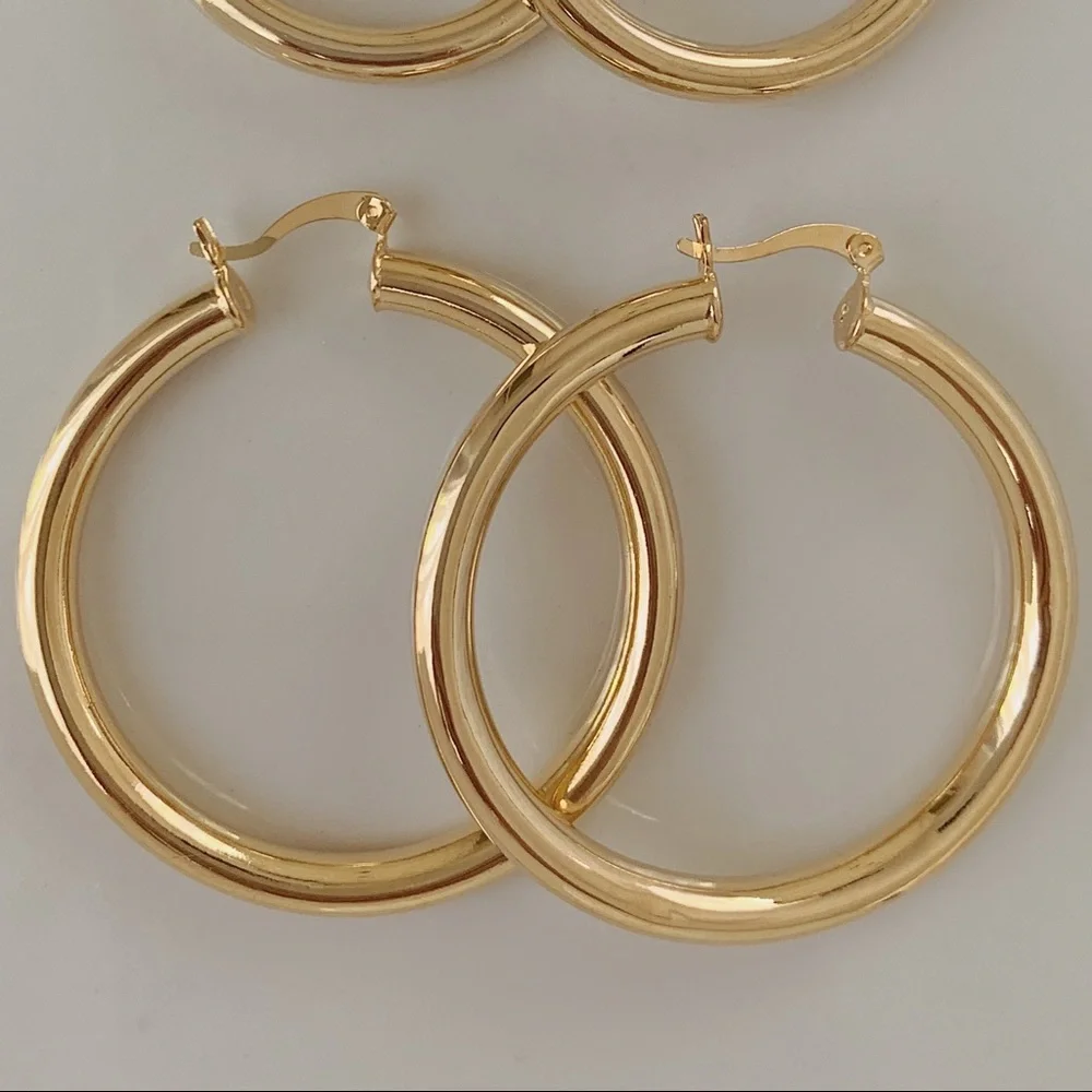 Gold Hoops - Picture 3 of 6